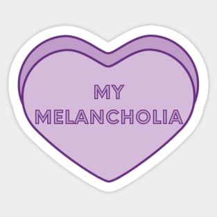 My melancholia purple heart Sticker